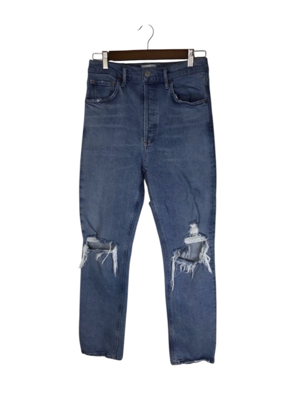 AGOLDE Riley High Rise Straight Crop in Whiplash Size 27